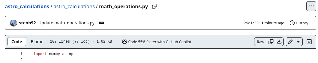 Latest commit to a file