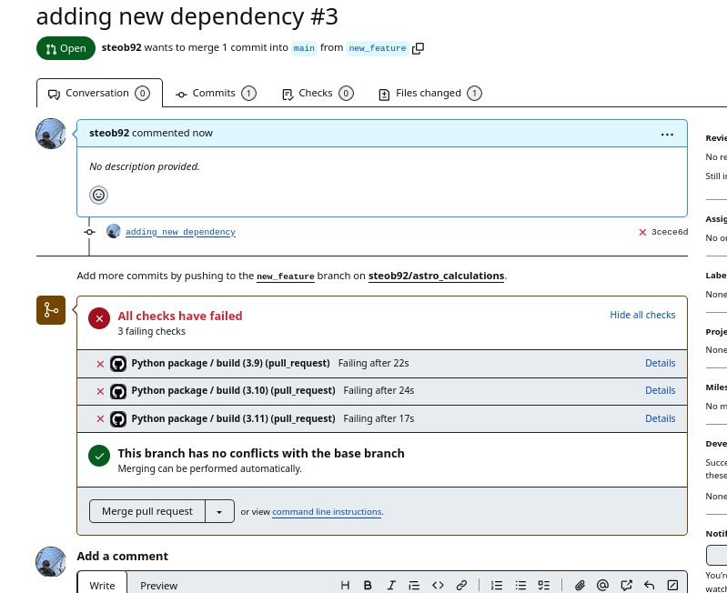 GitHub Actions during pull requests